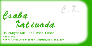 csaba kalivoda business card